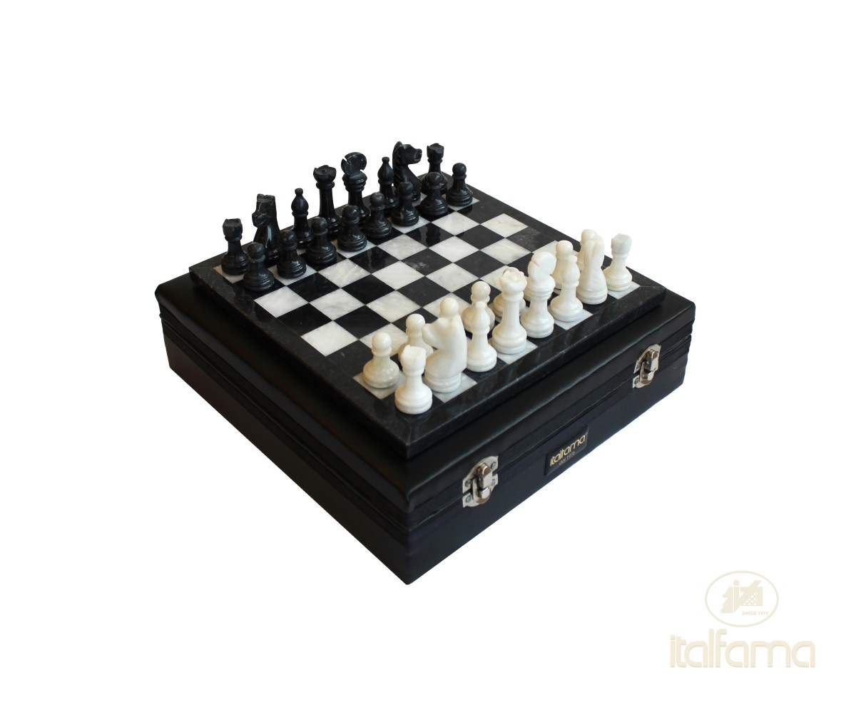 Black & White Marble Chess Set 23x23 cm 1071