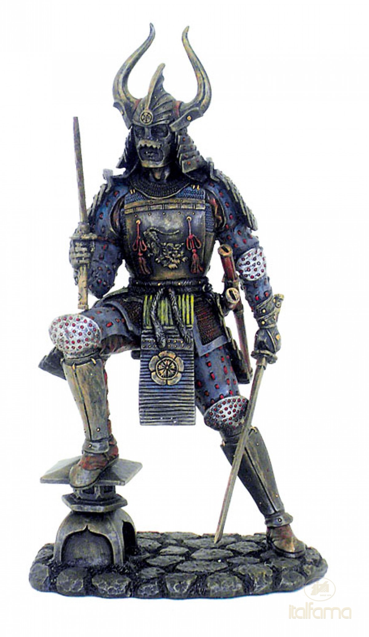 Samurai with Katanas Sculpture 25cm SR71594
