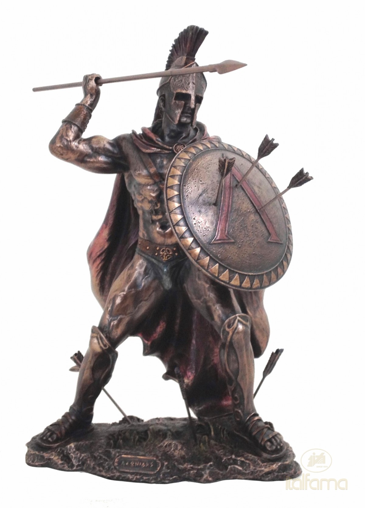Medium Leonidas with Lance & Arrows Sculpture 32cm SR76534