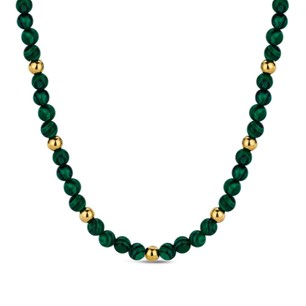 LM Jewelry 18k Gold Plated Malachite Necklace 912258