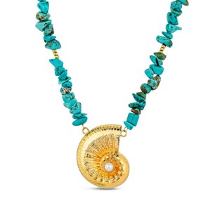 LM Jewelry 18k Gold Plated Shell Necklace 9123473