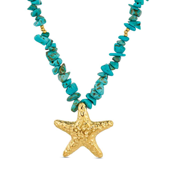 LM Jewelry 18k Gold Plated Starfish Necklace 9123476
