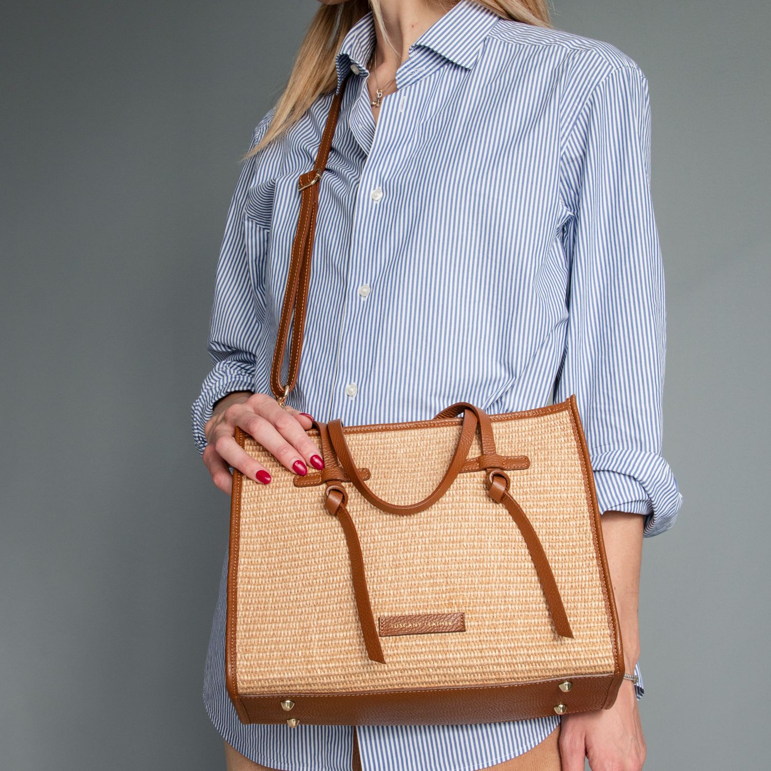 Tuscany Leather Frame Handbag Cognac TL142566