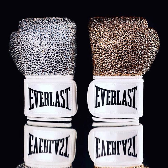 Drakesboutique Everlast Custom Swarovski Boxing Gloves Art Piece