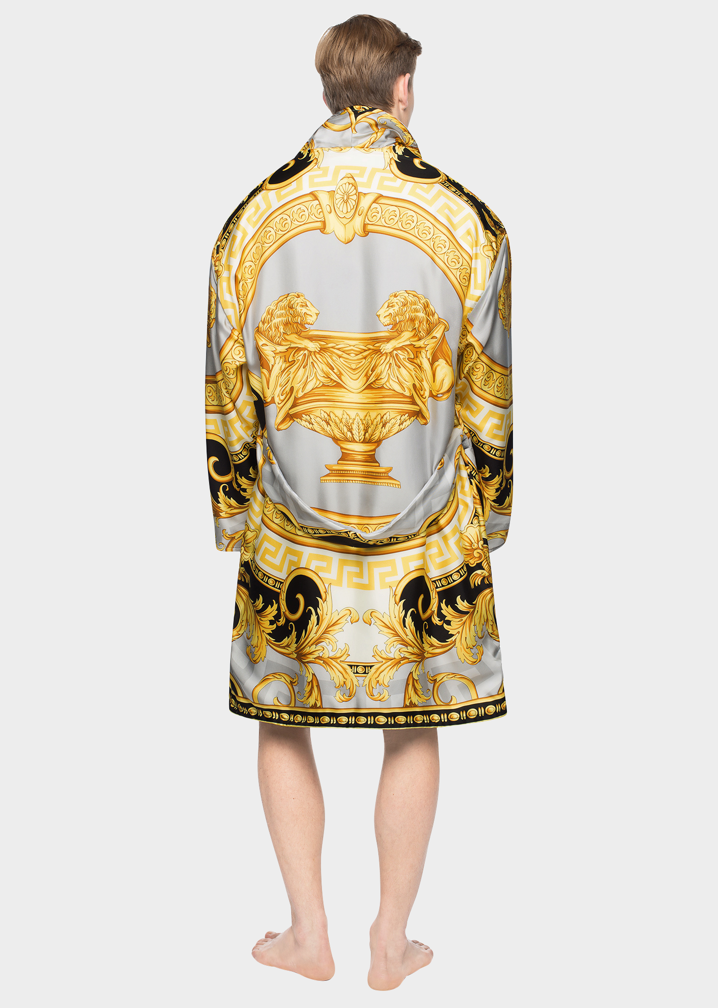 versace mens silk robe