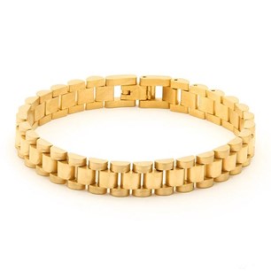 KING ICE Bracelet 14k Gold Plated BRX10275-8" Rolex Link