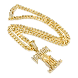 King Ice 14k Gold Plated Deathrow Necklace NKX14134