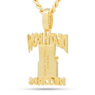 King Ice NKX14134 14k Gold Plated Death Row Records Necklace