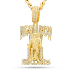 King Ice NKX14134 14k Gold Plated Death Row Records Necklace