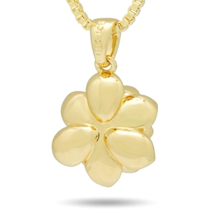 King Ice 14k Gold Plated Lotus Flower Necklace NKX14026