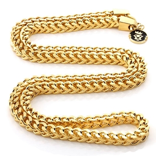 King Ice 14k Gold Plated Franco Necklace 24” CHX11783