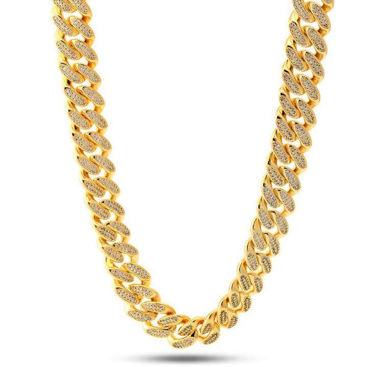 King Ice 14k Gold Plated 15mm Miami 
