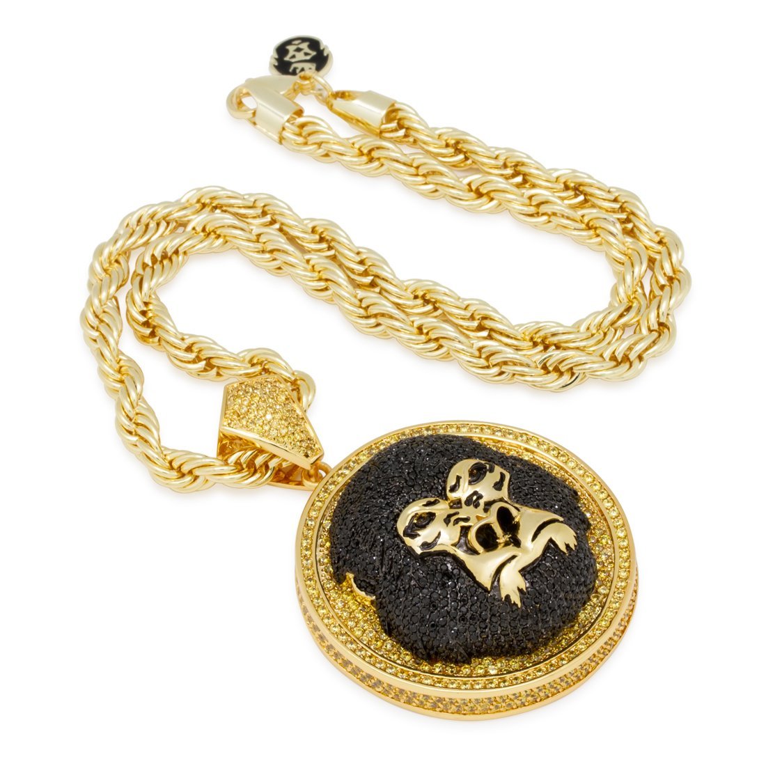 Drakesboutique - King Ice 14k Gold Plated Gorilla Medallion Pendant