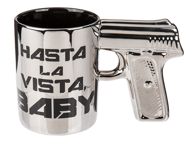 Drakesboutique Mug Silver Pistol Hasta La Vista Baby Drakesboutique Mug Silver Pistol Hasta La Vista Baby
